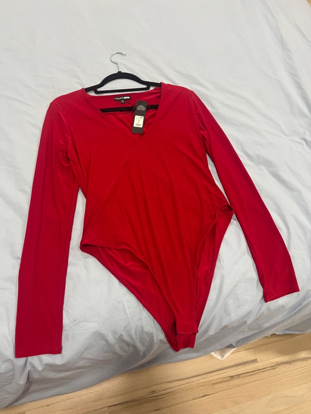 Take The Plunge Lined Long Sleeve Bodysuit